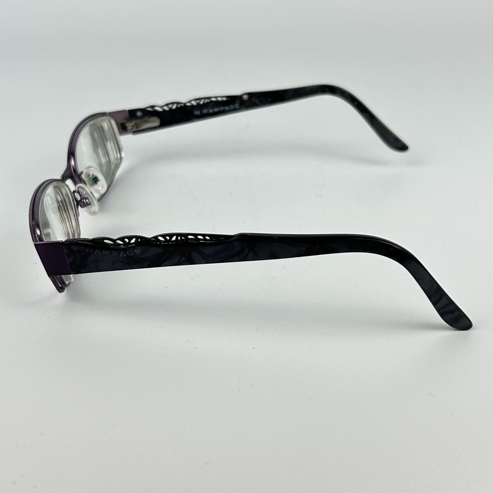 Rampage R 181‎ Unisex Eyeglasses Black & Purple Plastic Full Rim 51-17-135 mm - Picture 3 of 8